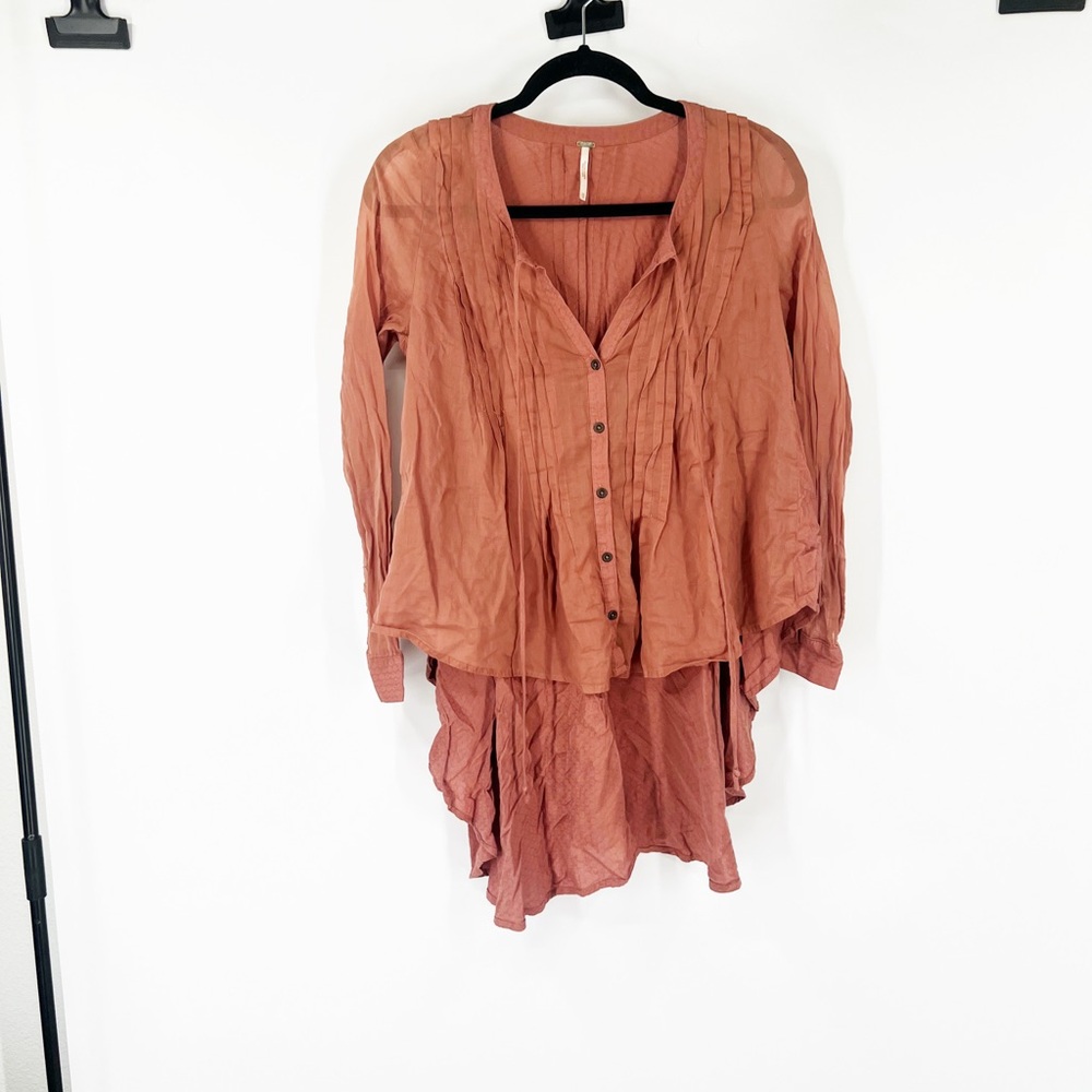 Free People Sisters of the Moon High Low Blouse